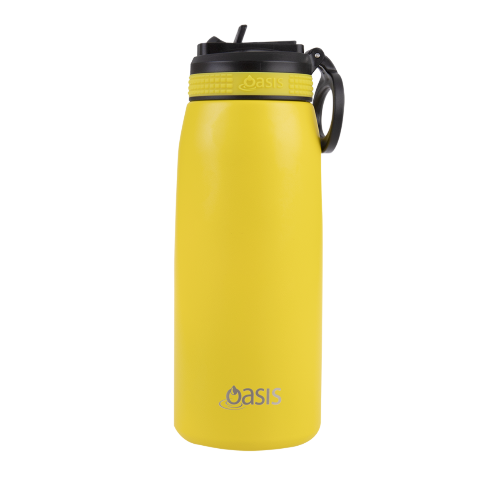 Donaldson Enterprises Oasis Insulated Sports Bottle With Sipper 780ml Neon Yellow | Merchants Homewares
