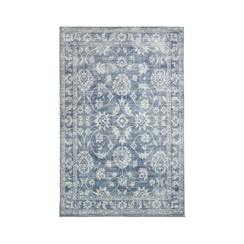 Fab Habitat Machine Washable Rug Megan Blue | Merchants Homewares