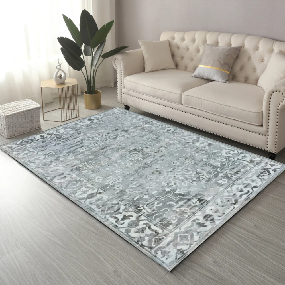 Fab Habitat Machine Washable Rug Shay Grey Lifestyle | Merchants Homewares