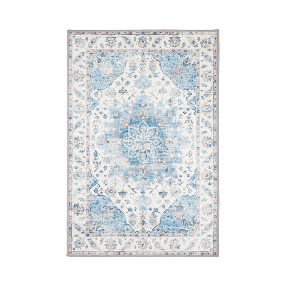 Fab Habitat Non Slip Rug Conrad Blue | Merchants Homewares