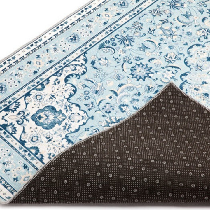 Fab Habitat Non Slip Rug Rayie Blue Back | Merchants Homewares