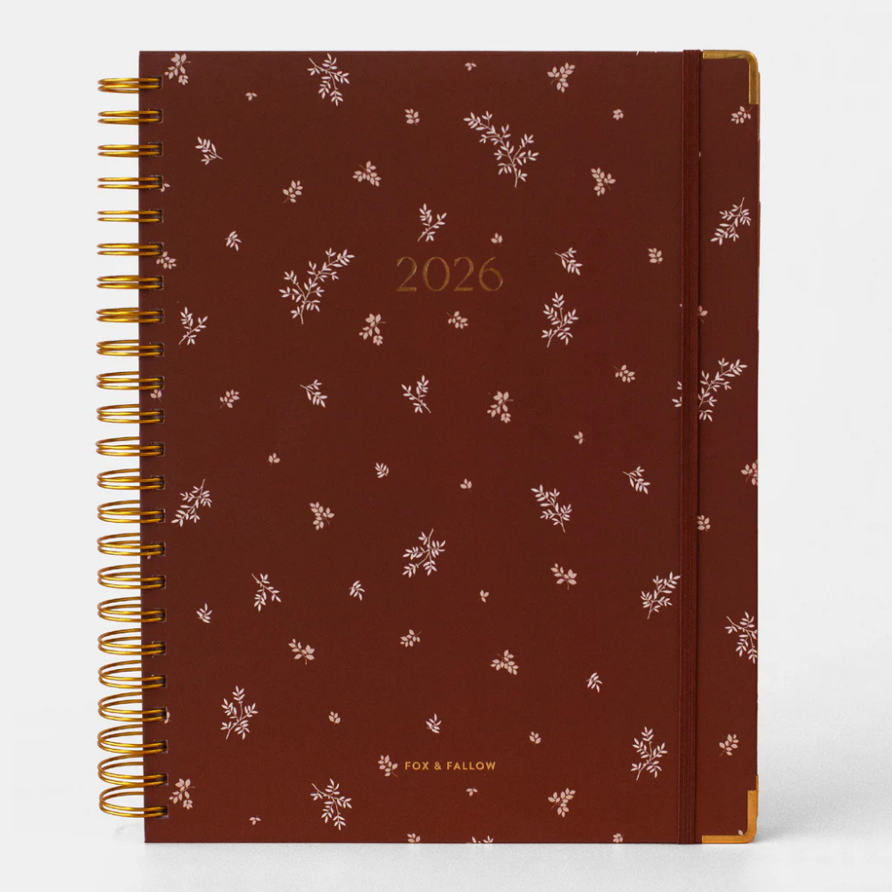 Fox & Fallow 2026 A4 Academic Vertical Planner Raspberry | Merchants Homewares