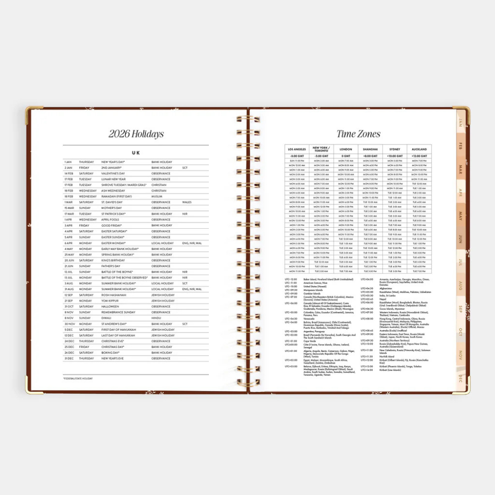 Fox & Fallow 2026 A4 Academic Vertical Planner Raspberry Open | Merchants Homewares