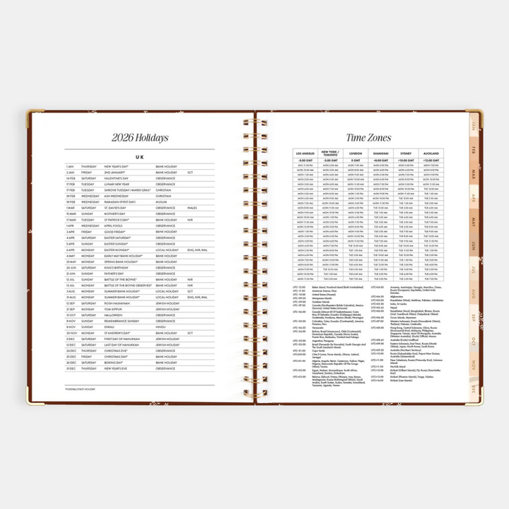 Fox & Fallow 2026 A4 Academic Vertical Planner Raspberry Open | Merchants Homewares