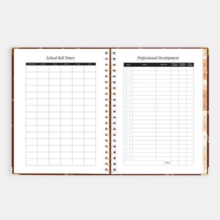 Fox & Fallow 2026 A4 Academic Vertical Planner Raspberry Open | Merchants Homewares