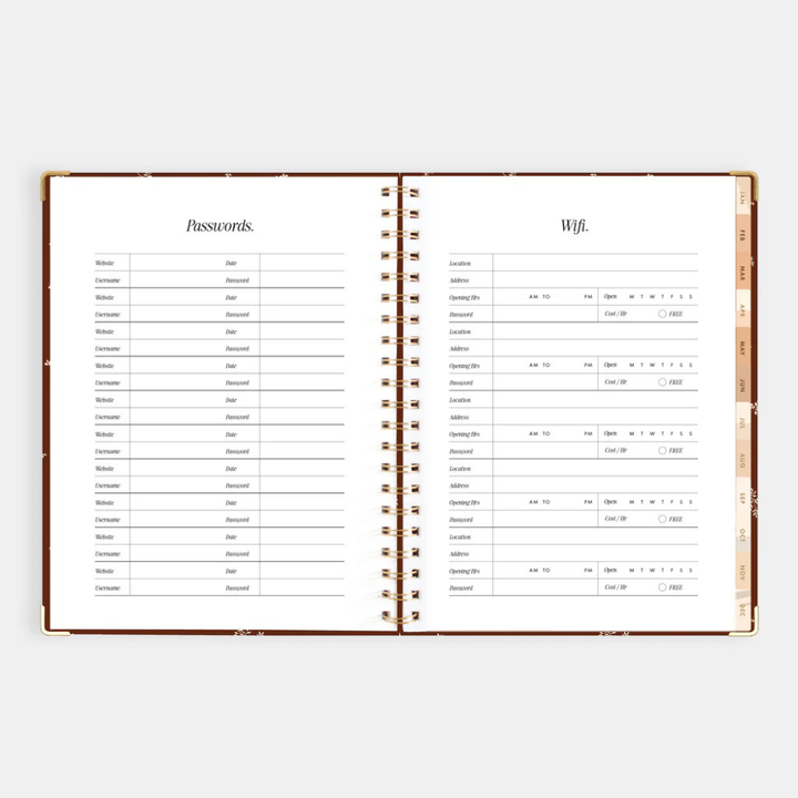 Fox & Fallow 2026 A4 Academic Vertical Planner Raspberry Open | Merchants Homewares