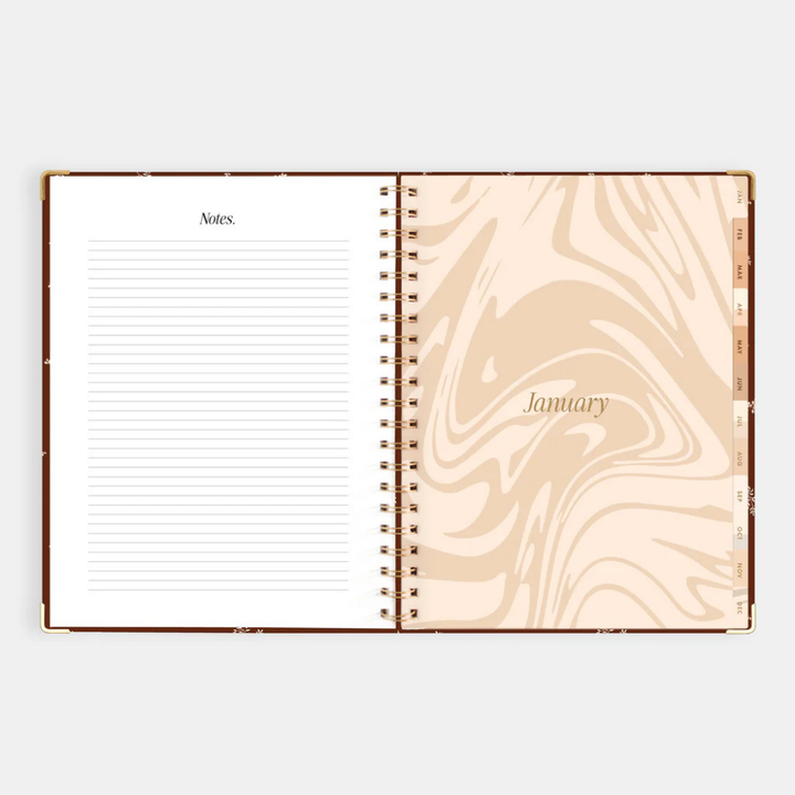 Fox & Fallow 2026 A4 Academic Vertical Planner Raspberry Open | Merchants Homewares