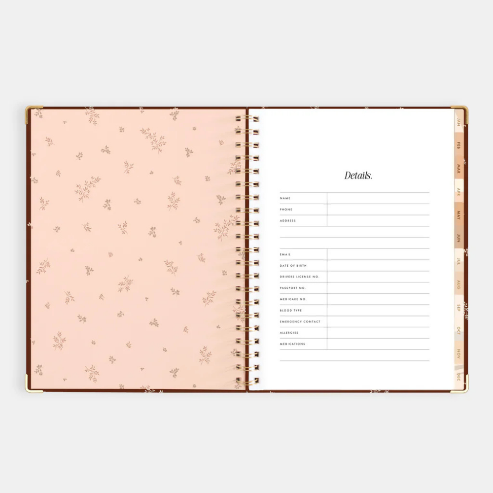 Fox & Fallow 2026 A4 Academic Vertical Planner Raspberry Open | Merchants Homewares