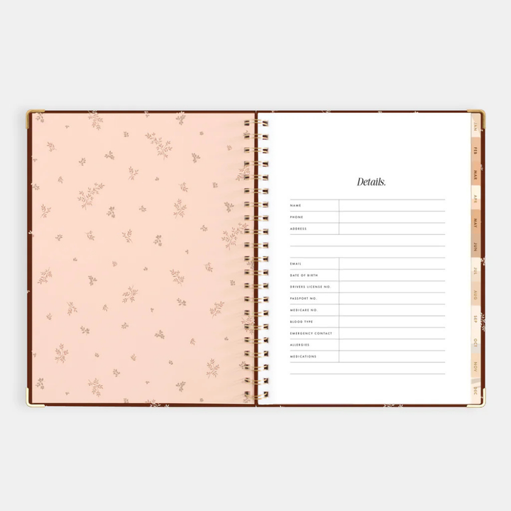 Fox & Fallow 2026 A4 Academic Vertical Planner Raspberry Open | Merchants Homewares