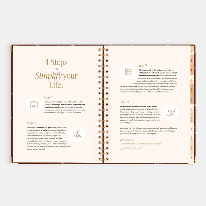 Fox & Fallow 2026 A4 Academic Vertical Planner Raspberry Open | Merchants Homewares