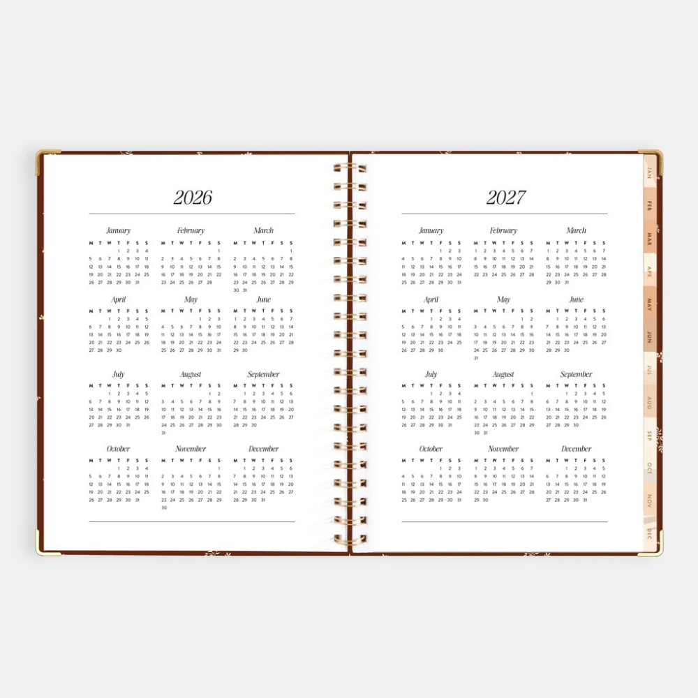 Fox & Fallow 2026 A4 Academic Vertical Planner Raspberry Open | Merchants Homewares