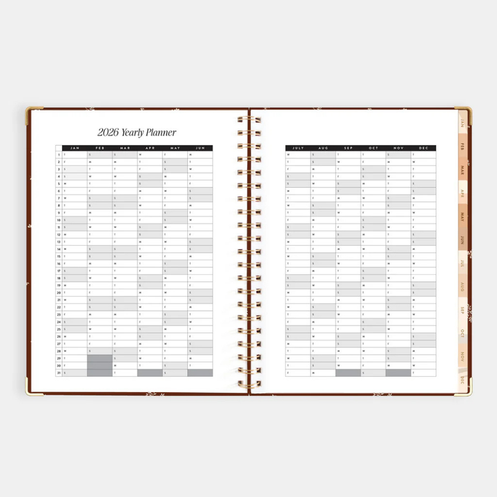 Fox & Fallow 2026 A4 Academic Vertical Planner Raspberry Open | Merchants Homewares