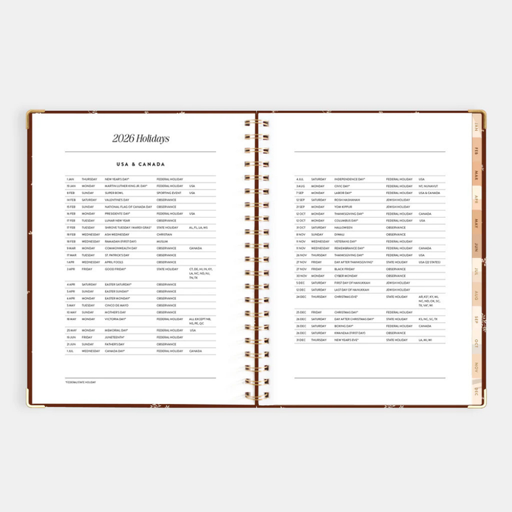 Fox & Fallow 2026 A4 Academic Vertical Planner Raspberry Open | Merchants Homewares