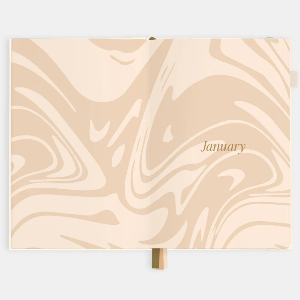 Fox & Fallow 2026 A5 Vertical Planner Creme Open | Merchants Homewares