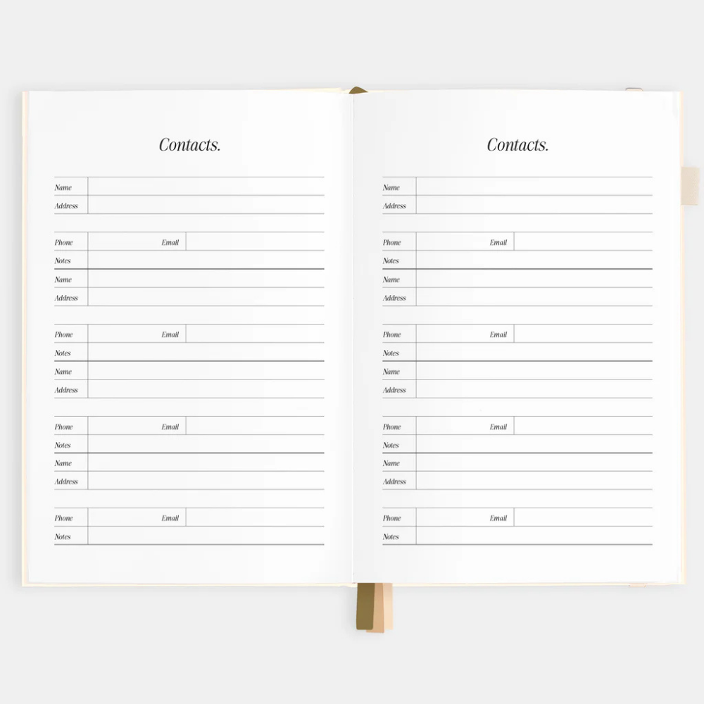 Fox & Fallow 2026 A5 Vertical Planner Creme Open | Merchants Homewares