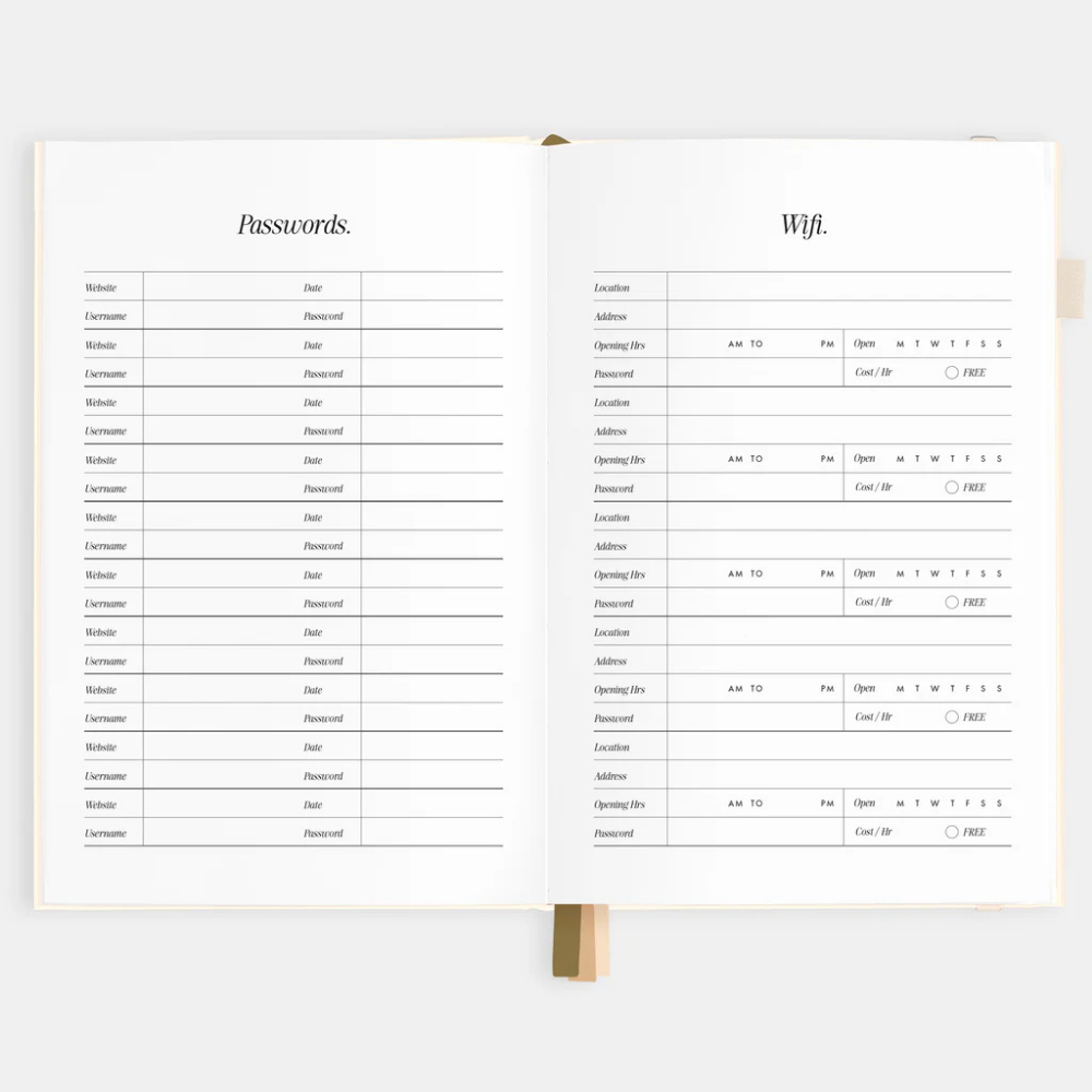 Fox & Fallow 2026 A5 Vertical Planner Creme Open | Merchants Homewares