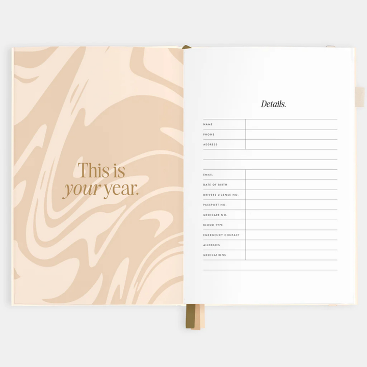 Fox & Fallow 2026 A5 Vertical Planner Creme Open | Merchants Homewares
