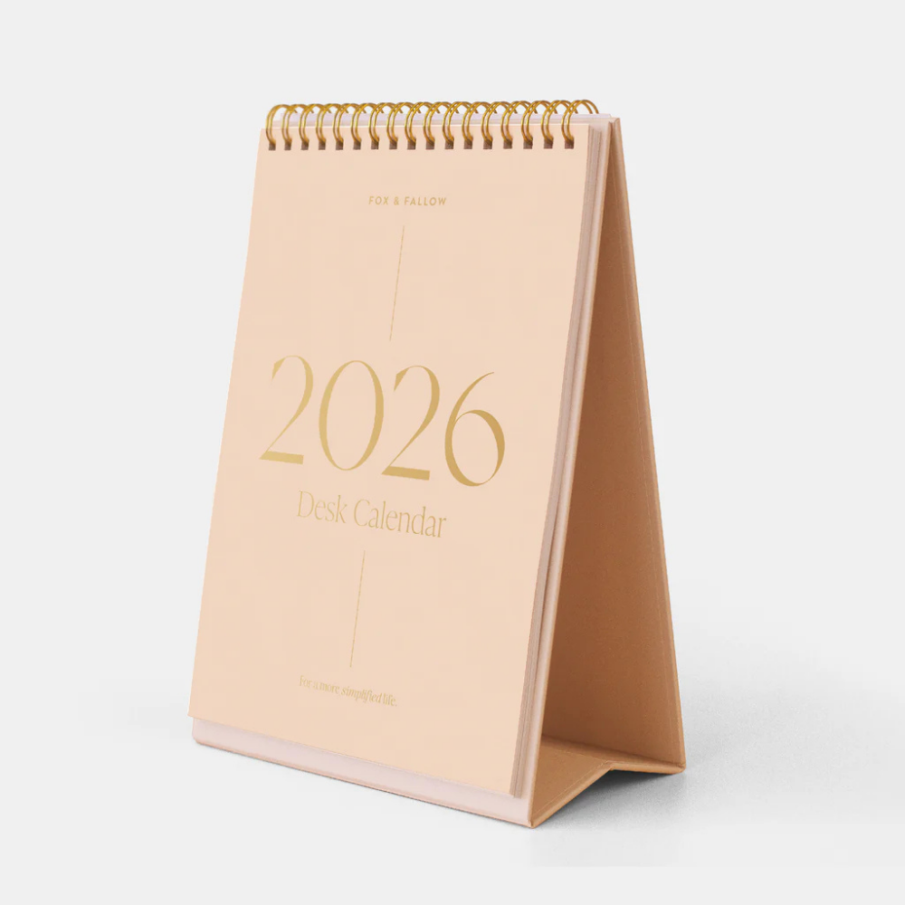 Fox & Fallow 2026 Minimal Desk Calendar | Merchants Homewares