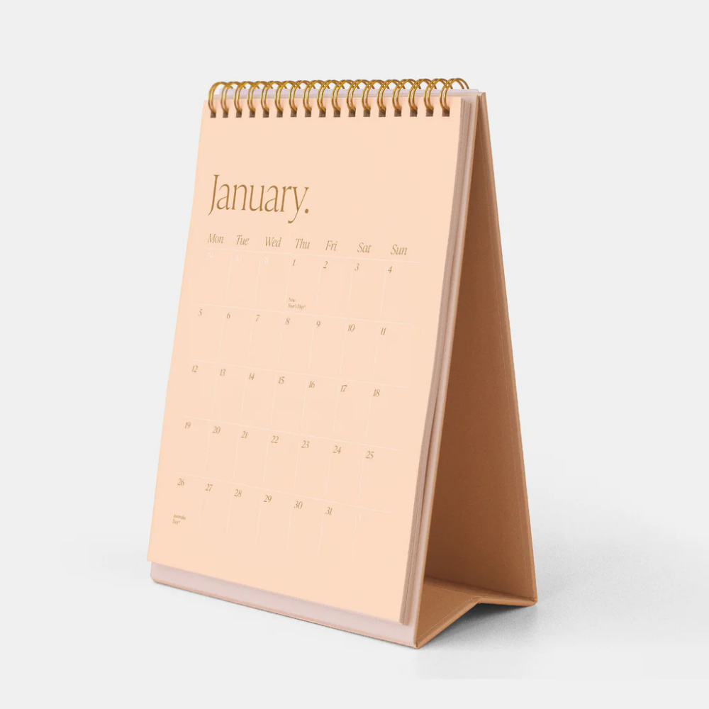 Fox & Fallow 2026 Minimal Desk Calendar Open | Merchants Homewares