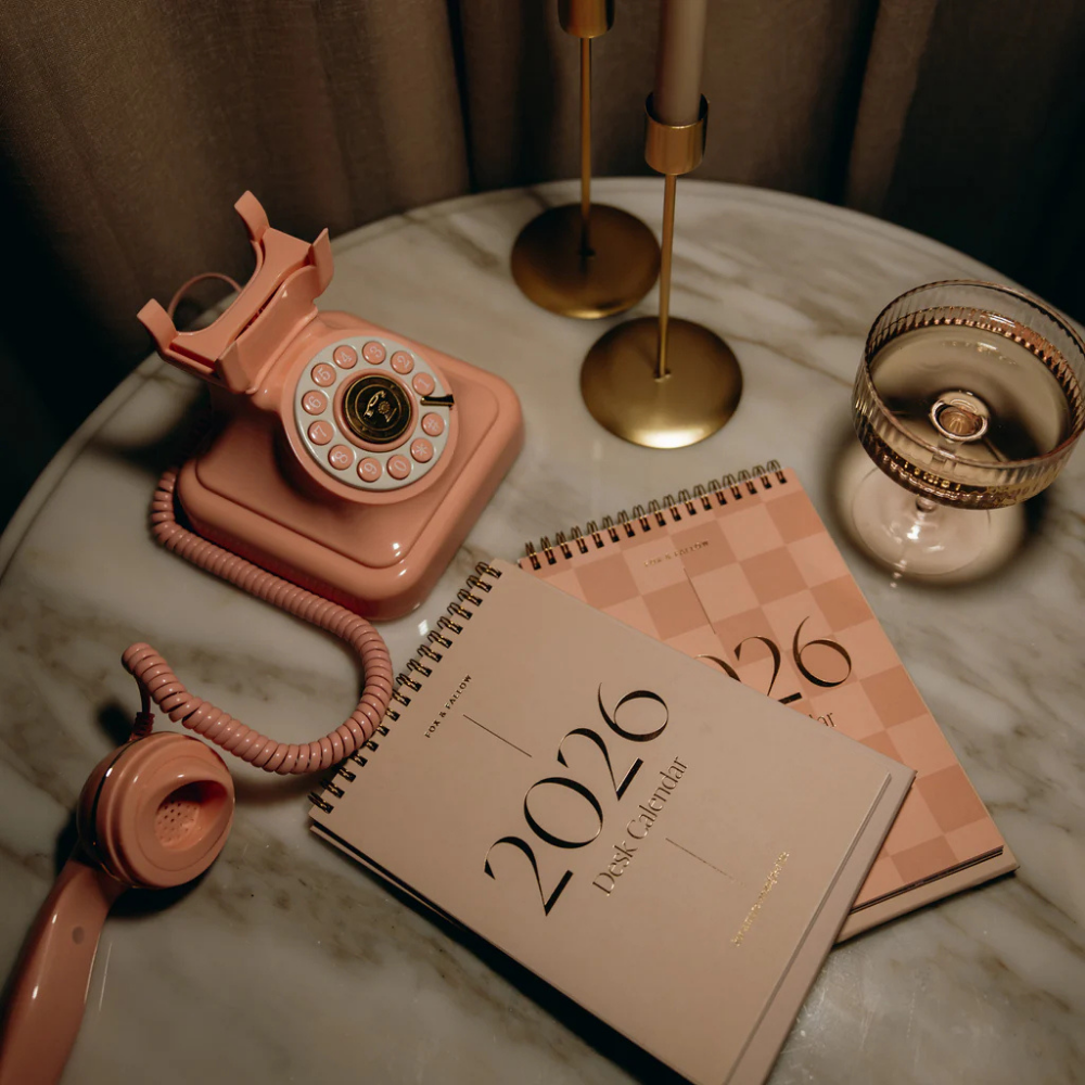 Fox & Fallow 2026 Minimal Desk Calendar Lifestyle | Merchants Homewares
