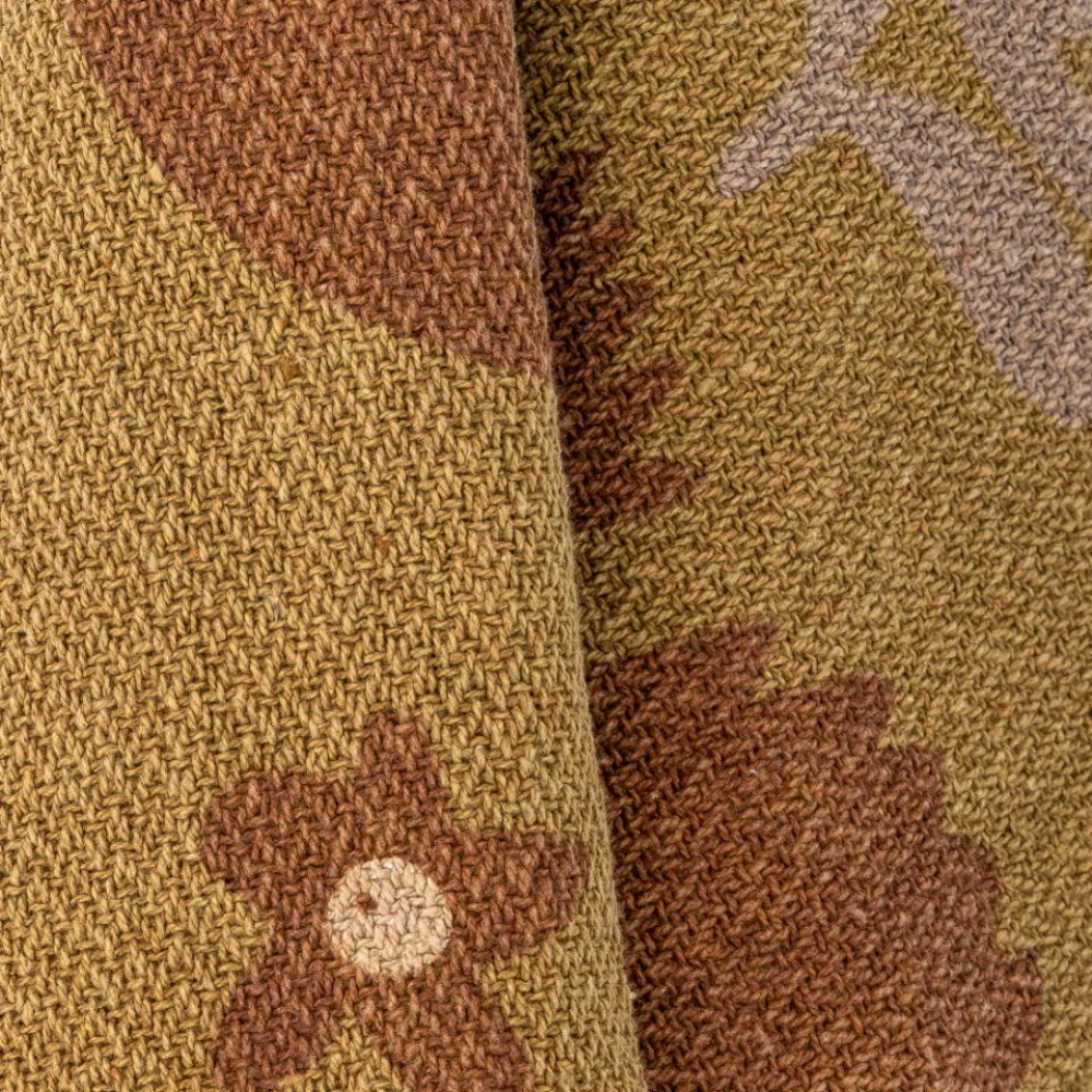 French Bazaar Bloomingville Lark Throw Yellow Recycled Cotton Close Up | Merchants Homewares