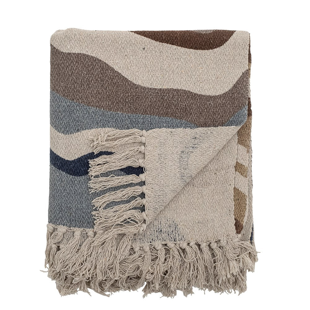 French Bazaar Bloomingville Stephania Throw Brown Recycled Cotton | Merchants Homewares