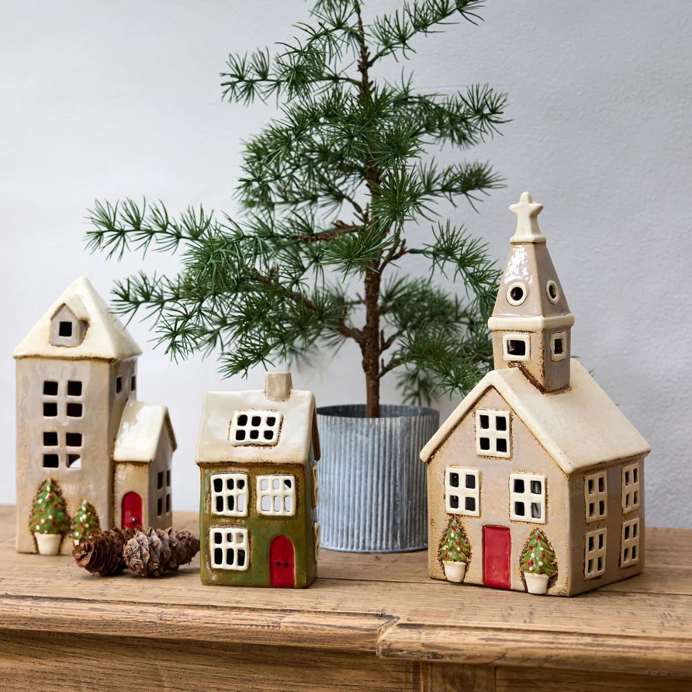 French Country Collection Alsace Tea Light Church Christmas Stone Lifestyle | Merchants Homewares