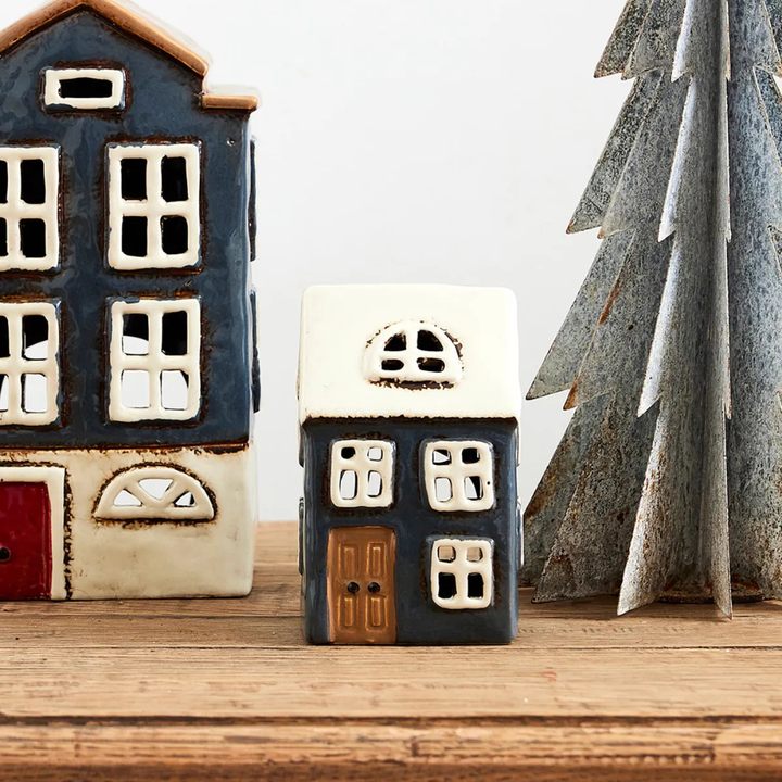 French Country Collection Alsace Tea Light House Navy Lifestyle | Merchants Homewares