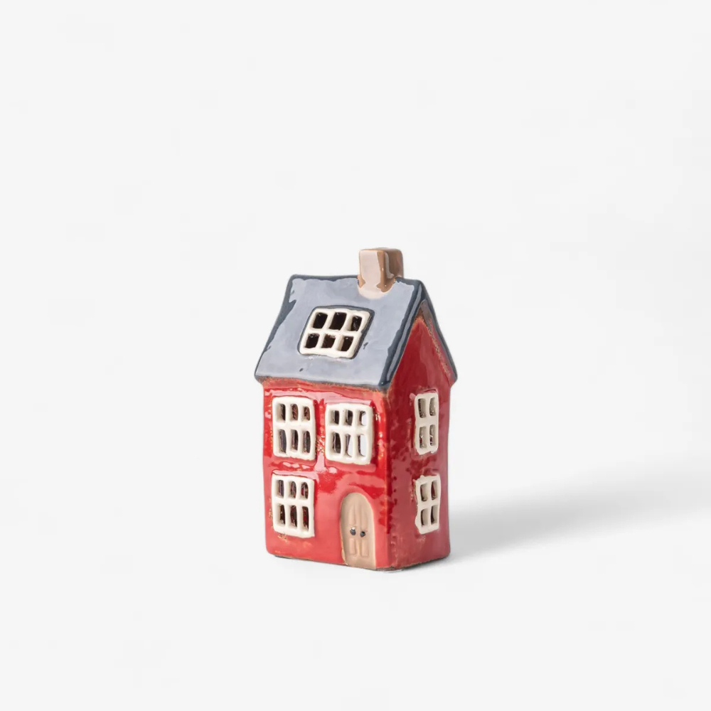 French Country Collection Alsace Tea Light House Navy Roof | Merchants Homewares