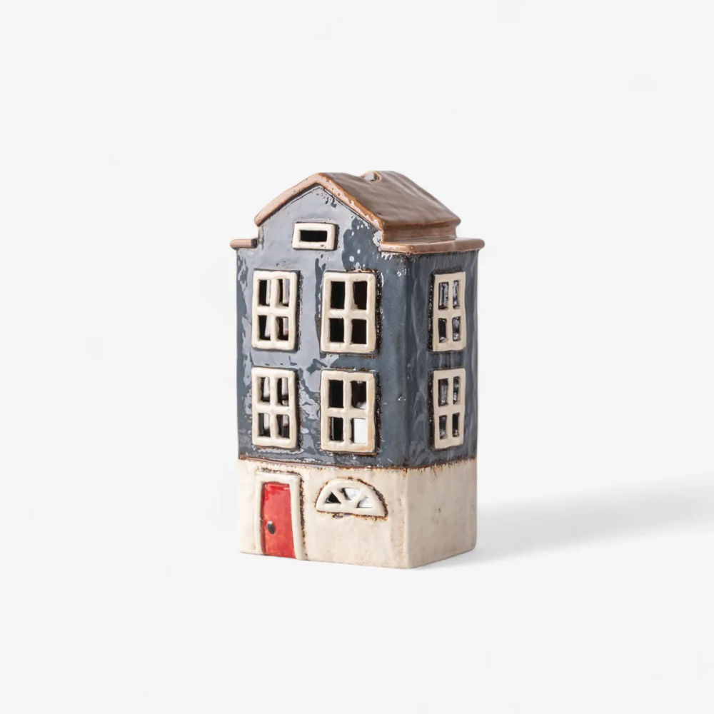 French Country Collection Alsace Tea Light House Nordic Navy | Merchants Homewares