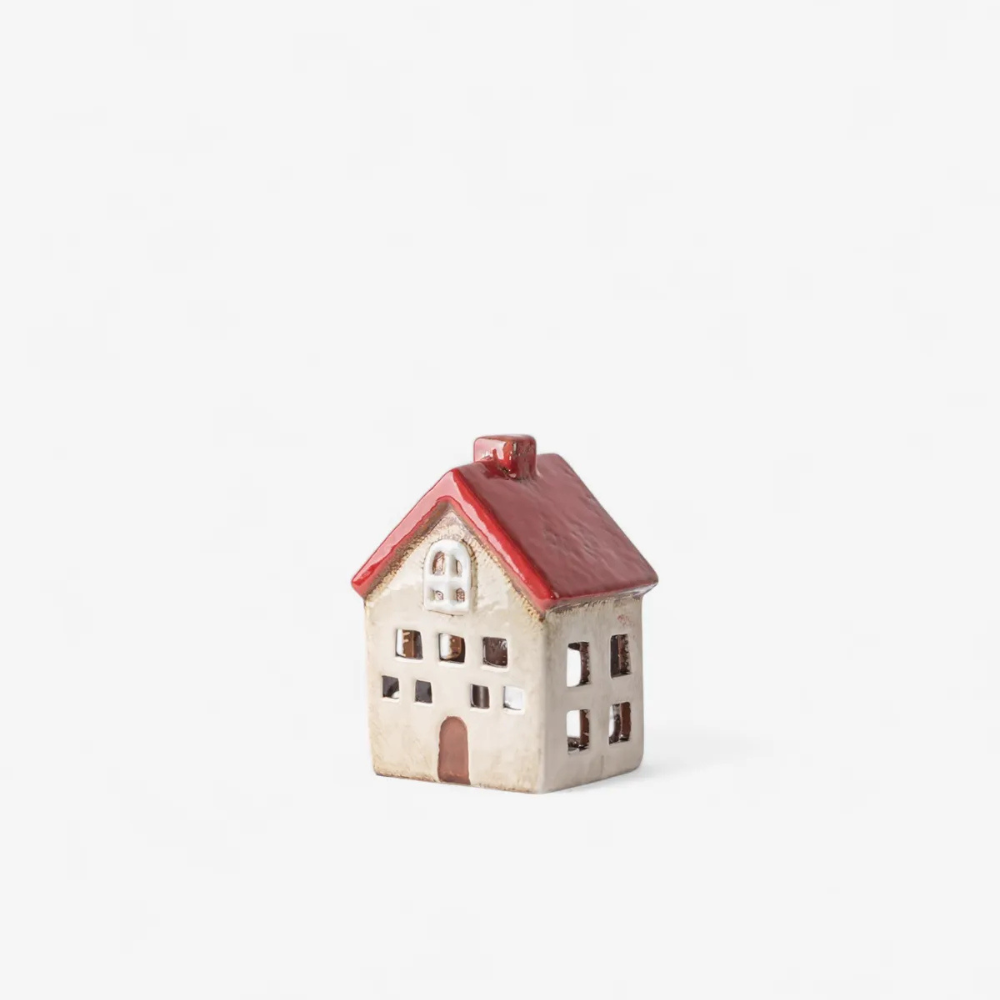 French Country Collection Alsace Tea Light Villa Red White | Merchants Homewares