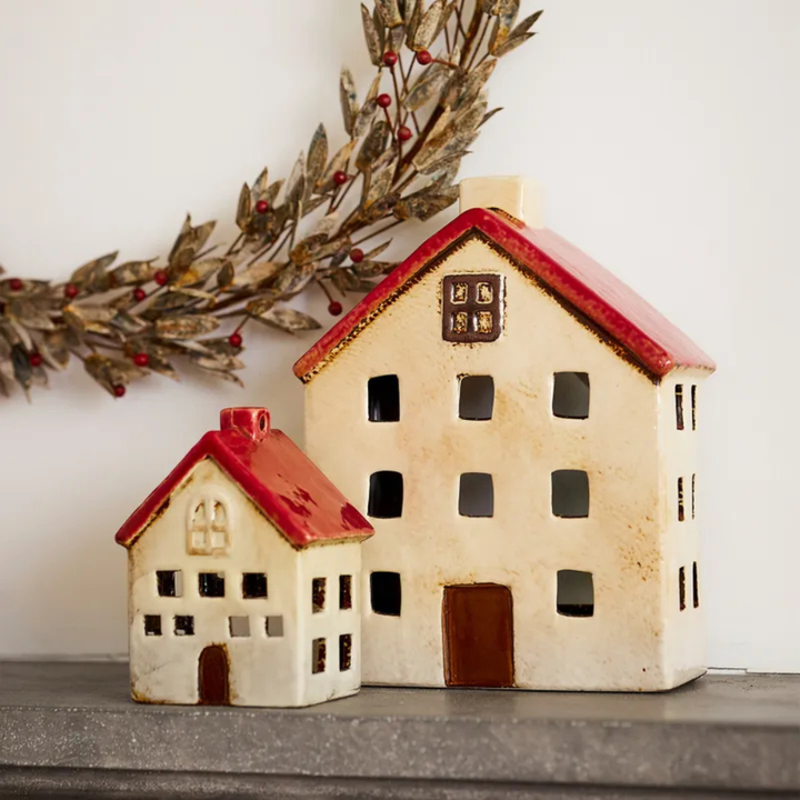 French Country Collection Alsace Tea Light Villa Red White Lifestyle | Merchants Homewares