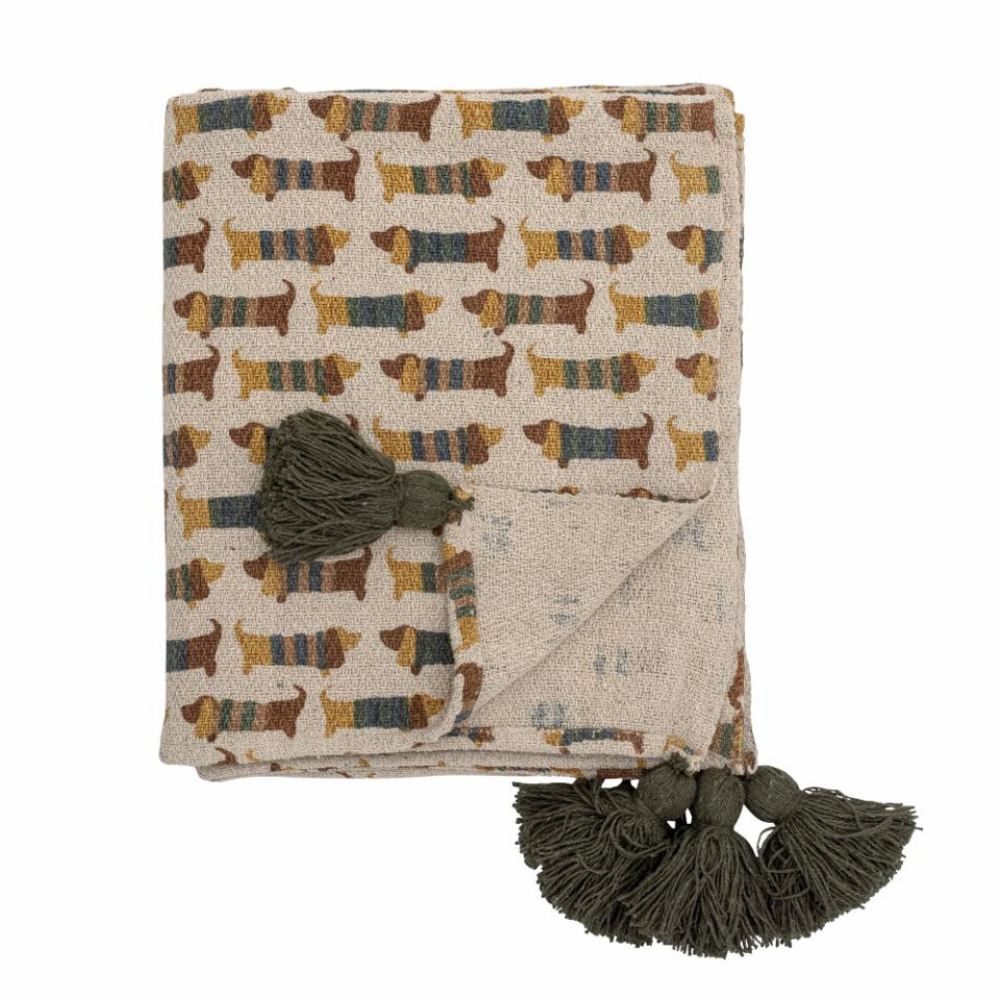 French Bazaar Bloomingville Charlie Throw Brown Recycled Cotton | Merchants Homewares