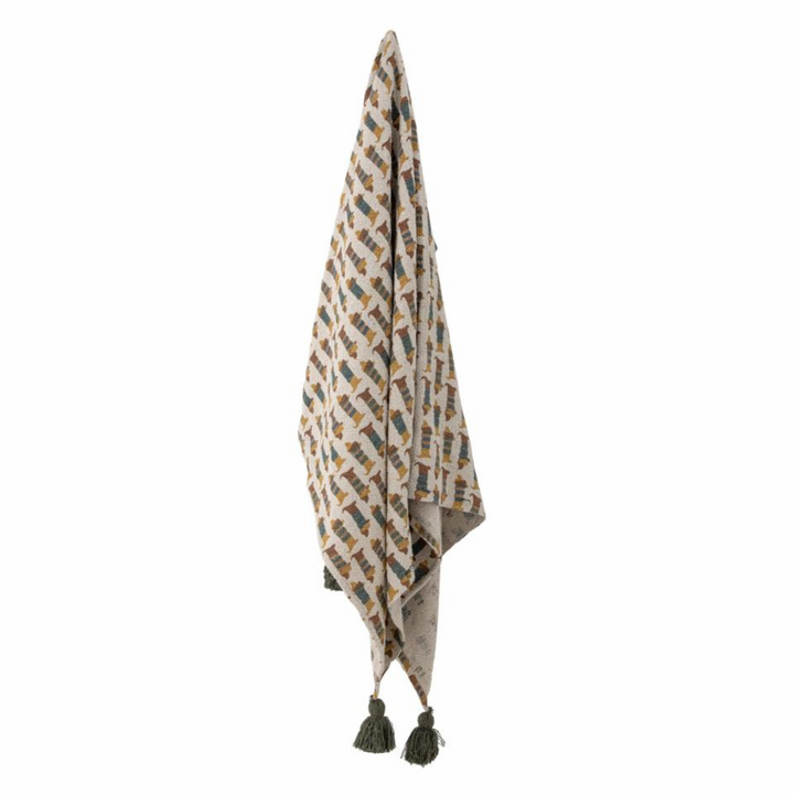 French Bazaar Bloomingville Charlie Throw Brown Recycled Cotton | Merchants Homewares