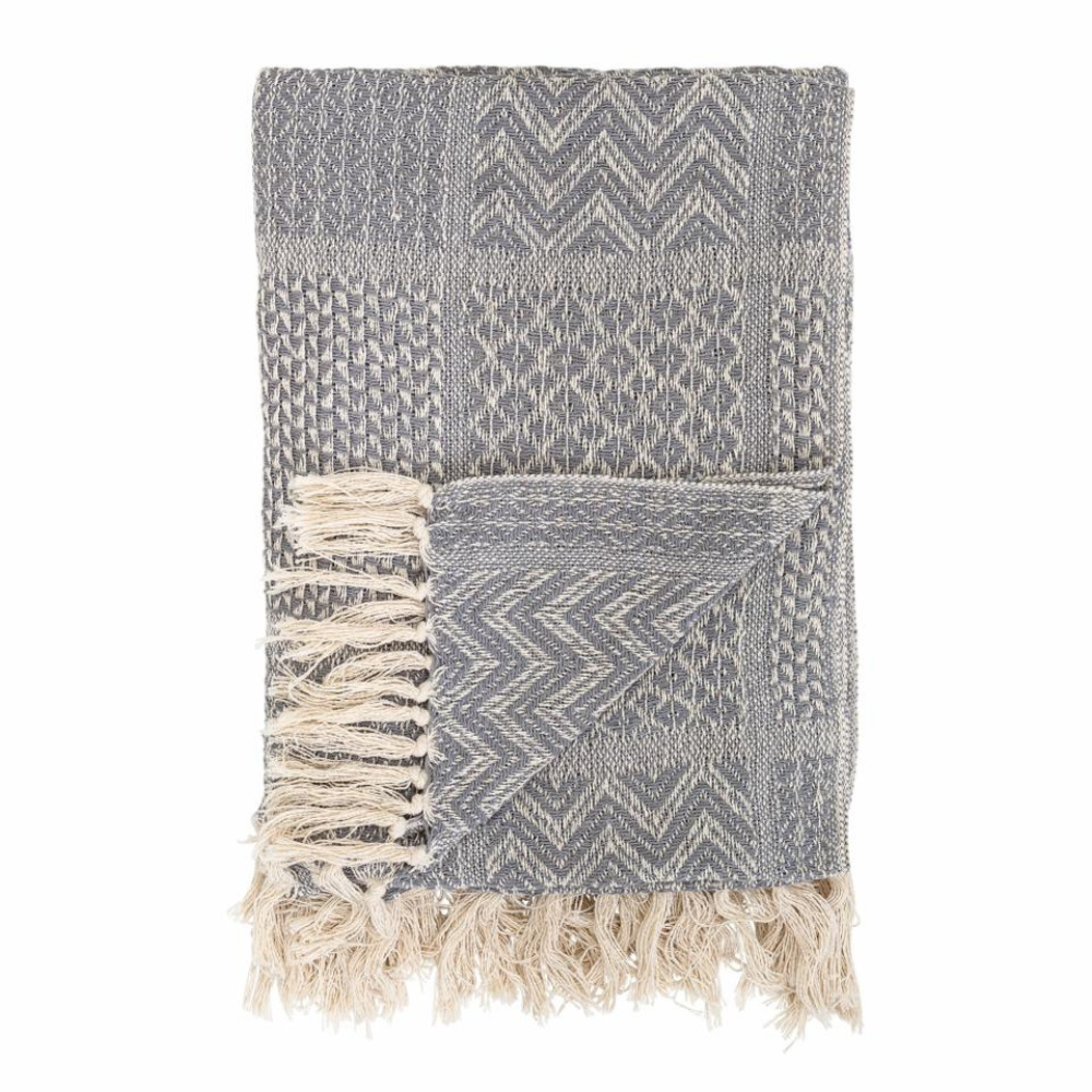 French Bazaar Bloomingville Rodion Throw Grey Recycled Cotton | Merchants Homewares