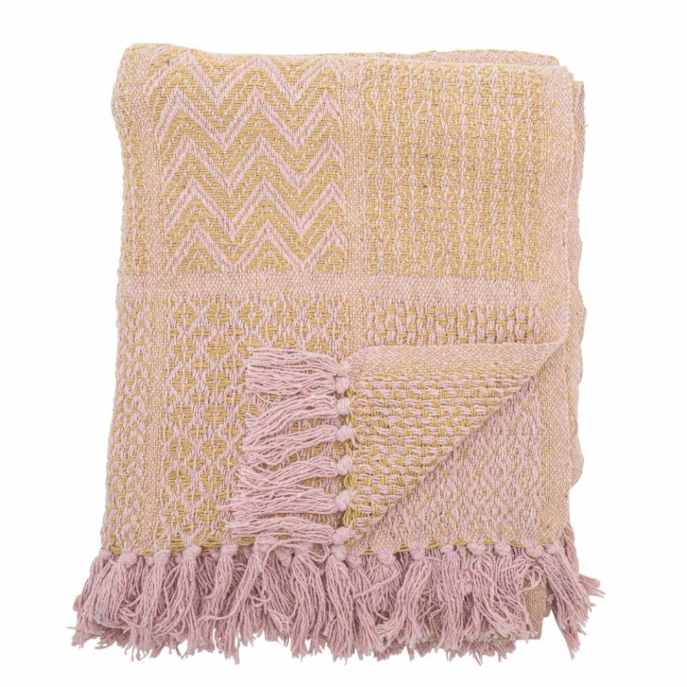 French Bazaar Bloomingville Rodion Throw Rose Recycled Cotton | Merchants Homewares
