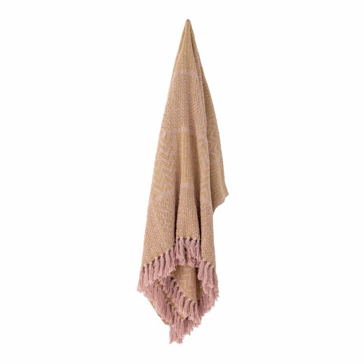 French Bazaar Bloomingville Rodion Throw Rose Recycled Cotton | Merchants Homewares