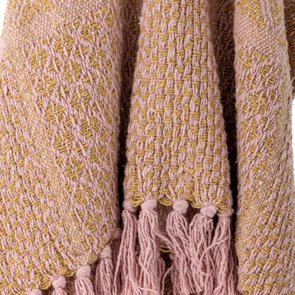 French Bazaar Bloomingville Rodion Throw Rose Recycled Cotton | Merchants Homewares