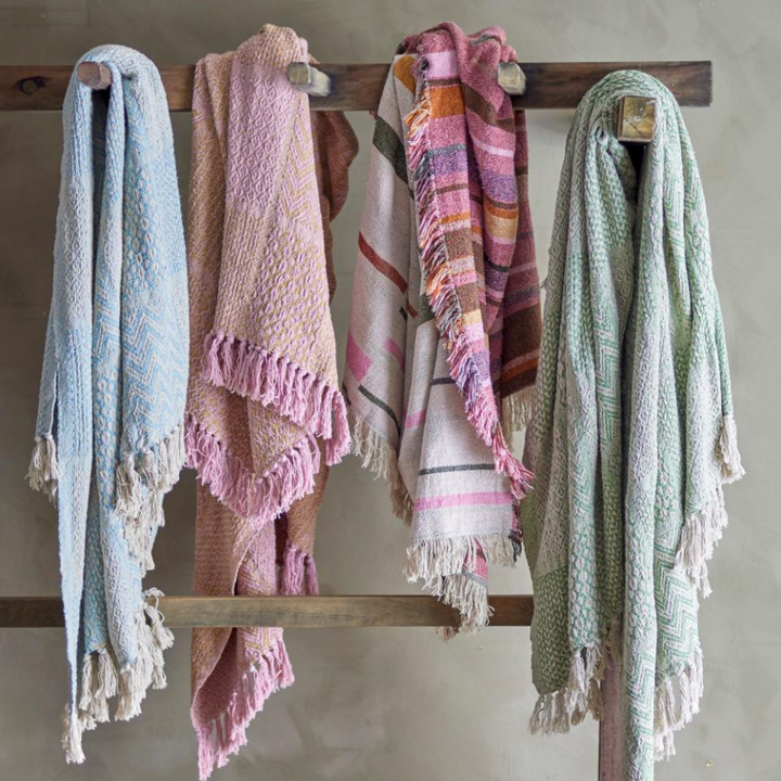 French Bazaar Bloomingville Rodion Throw Rose Recycled Cotton | Merchants Homewares