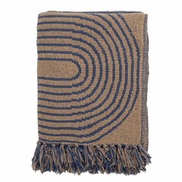 French Bazaar Bloomingville Tiffanie Throw Blue Recycled Cotton | Merchants Homewares