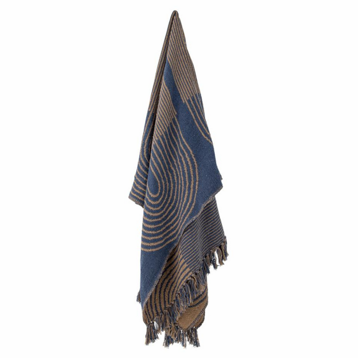 French Bazaar Bloomingville Tiffanie Throw Blue Recycled Cotton | Merchants Homewares