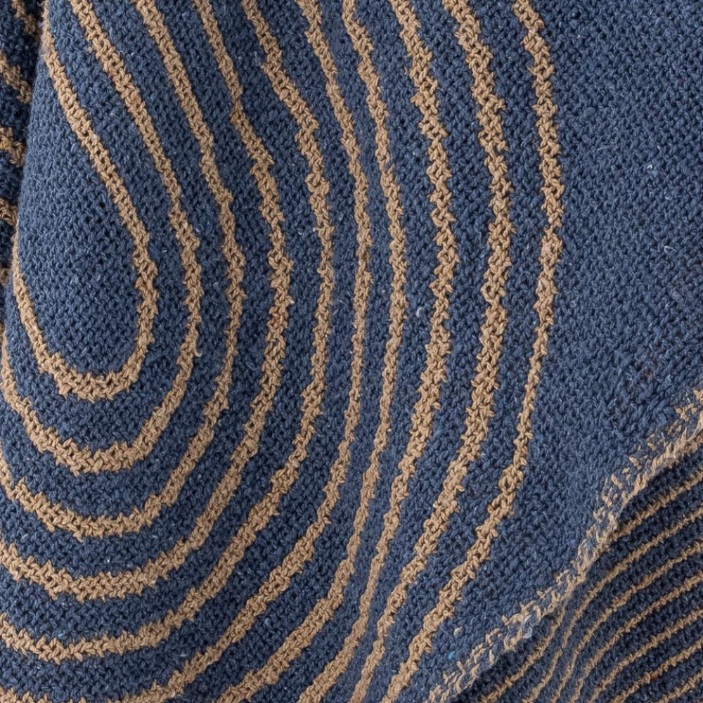 French Bazaar Bloomingville Tiffanie Throw Blue Recycled Cotton | Merchants Homewares