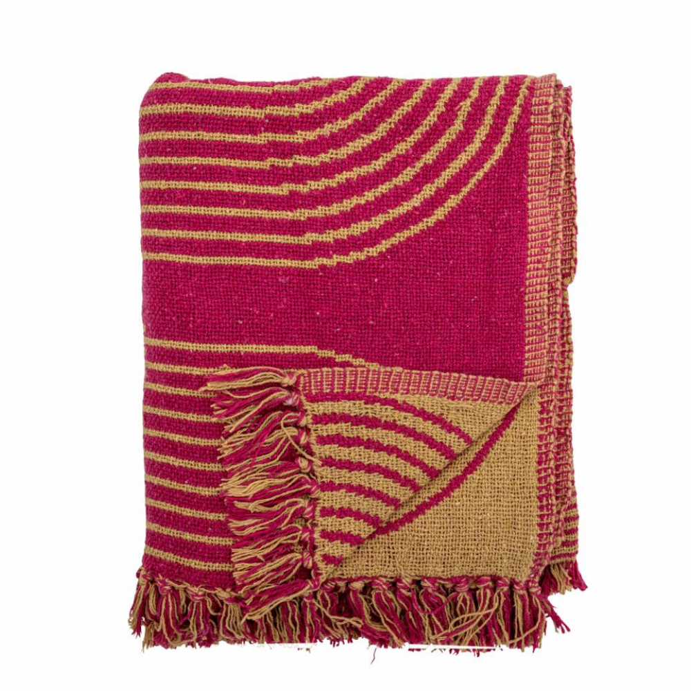 French Bazaar Bloomingville Tiffanie Throw Pink Recycled Cotton | Merchants Homewares