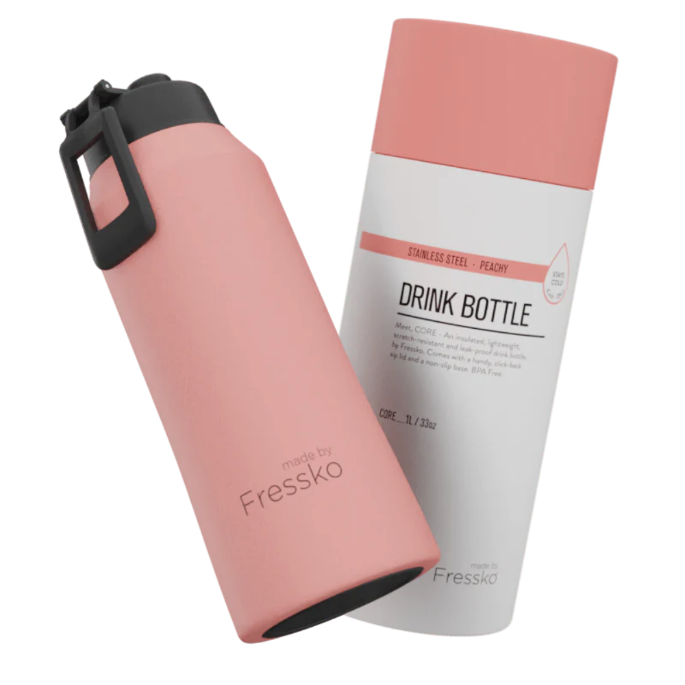 Fressko Core Drink Bottle Peachy With Packaging | Merchants Homewares