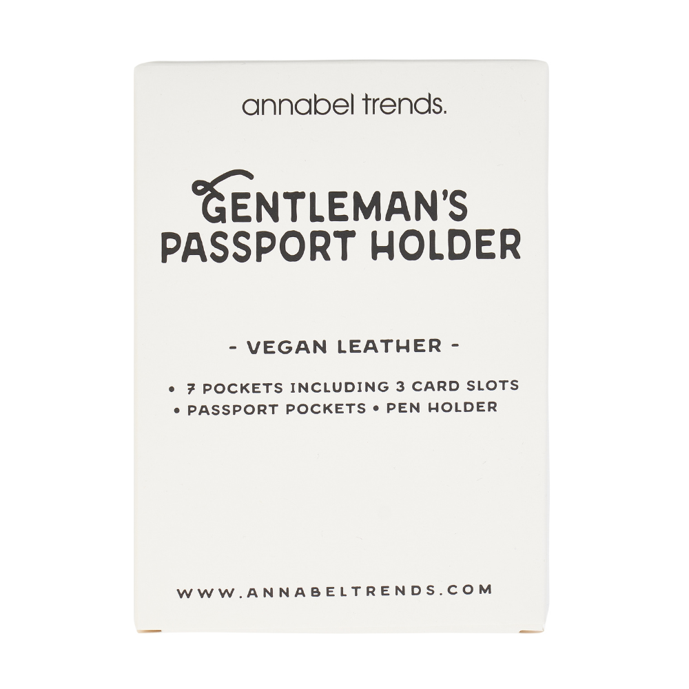 Gentlemans Passport Holder Front Of Packaging Annabel Trends | Merchants Homewares