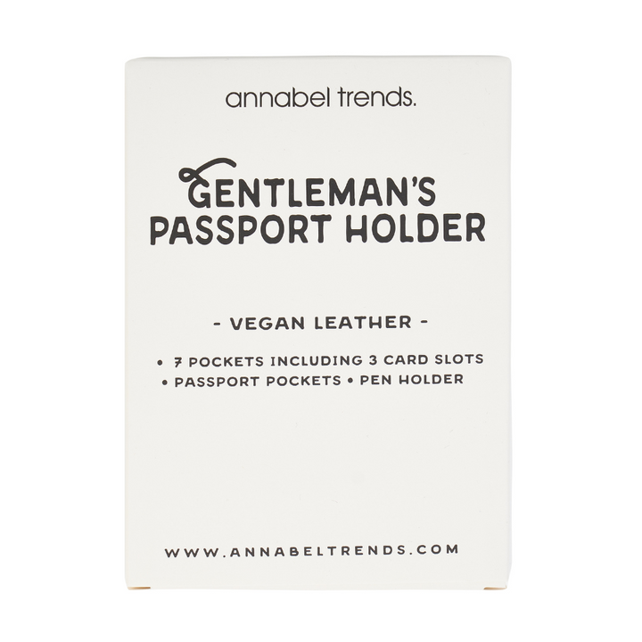 Gentlemans Passport Holder Front Of Packaging Annabel Trends | Merchants Homewares