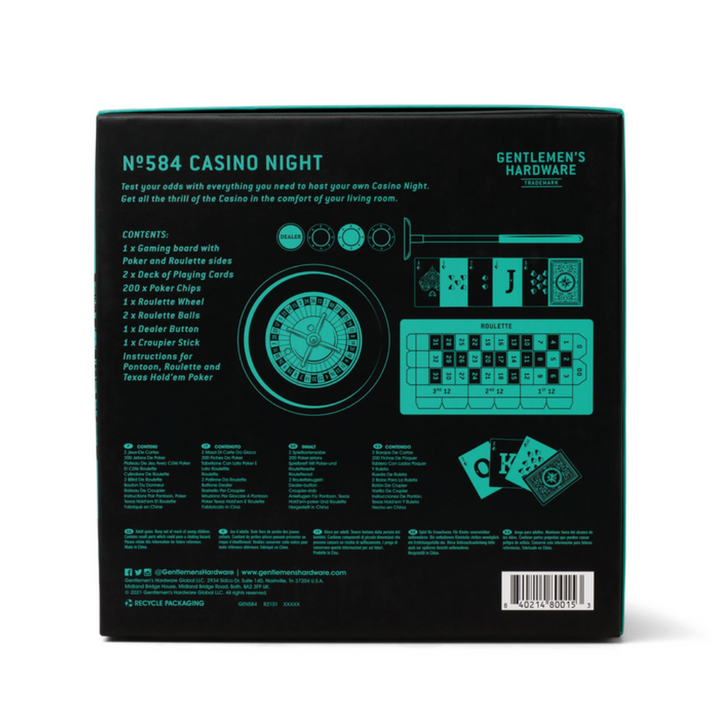 Gentlemen's Hardware Casino Night Back | Merchants Homewares
