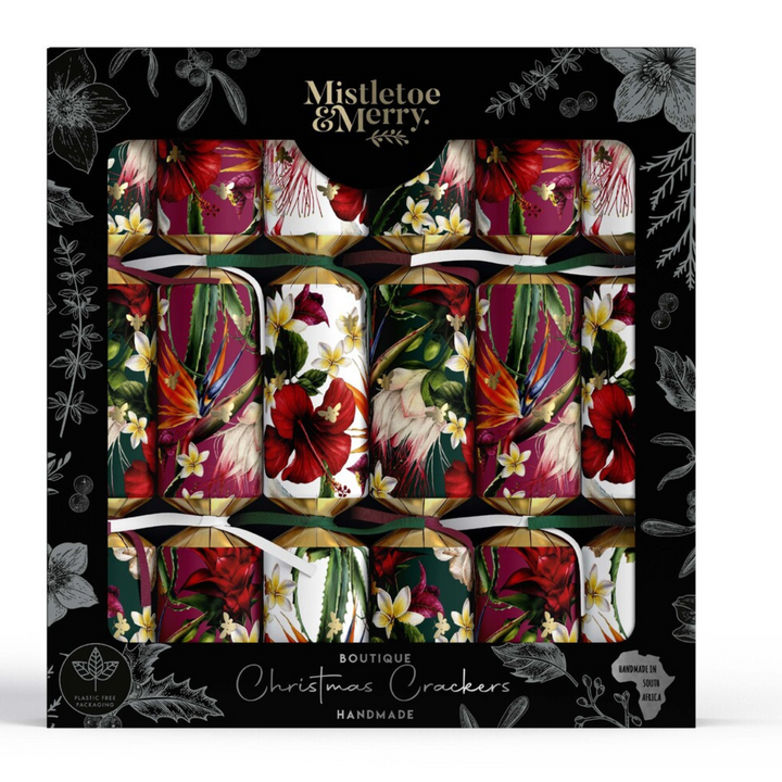 Gourmet Brands Mistletoe & Merry Boutique - Jungle Florals Crackers (12) Merchant Homewares