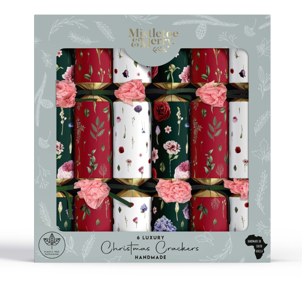 Gourmet Brands Mistletoe & Merry Luxury Bloom Floral Bouquet Crackers | Merchants Homewares