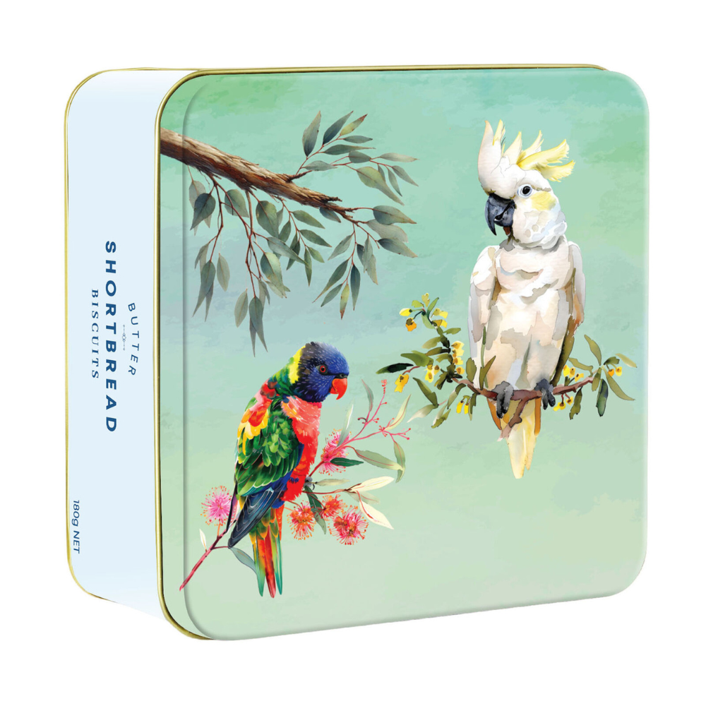 Gourmet Brands VPC Aussie Birds Cockatoo Shortbread Tin 180g | Merchants Homewares
